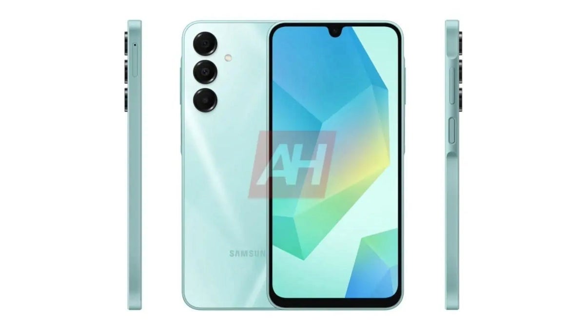 Render of the Galaxy A16 5G shown from all sides, displayed on a white background.