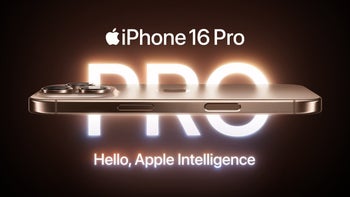 A promotional image of the iPhone 16 Pro on its side