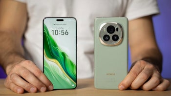 Honor Magic 6 Pro displayed from the front and back while being held by a person.