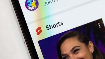 An image of a smartphone open to YouTube Shorts