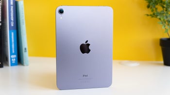 An image of the back of an iPad Mini 6 standing on a table