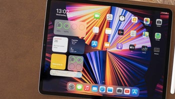 An iPad Pro 12.9-inch with its display turned on, showcasing its vibrant screen