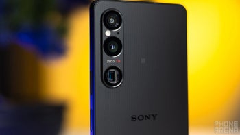 The back of a Sony Xperia 1 VI smartphone featuring multiple camera lenses with ZEISS branding.