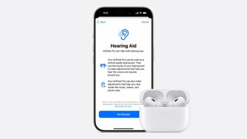 An official image of Apple Airpods Pro 2's hearing aid setup screen