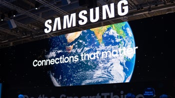 Samsung's logo on an IFA 2023 display, with the motto "Connections that matter".