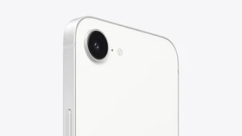 The top part of the iPhone 16e in white color.