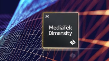 A MediaTek Dimensity chipset on an abstract, tech-like background.