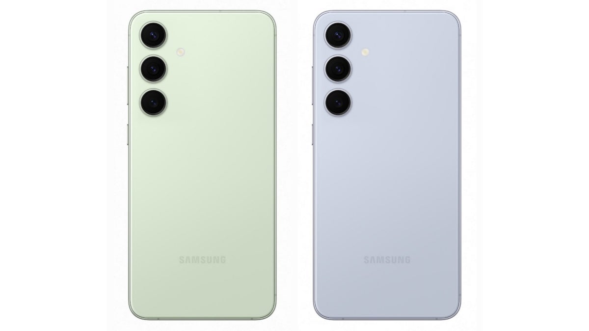 Leaked Galaxy S25 renders in Sparkling Green and Sparkling Blue colors