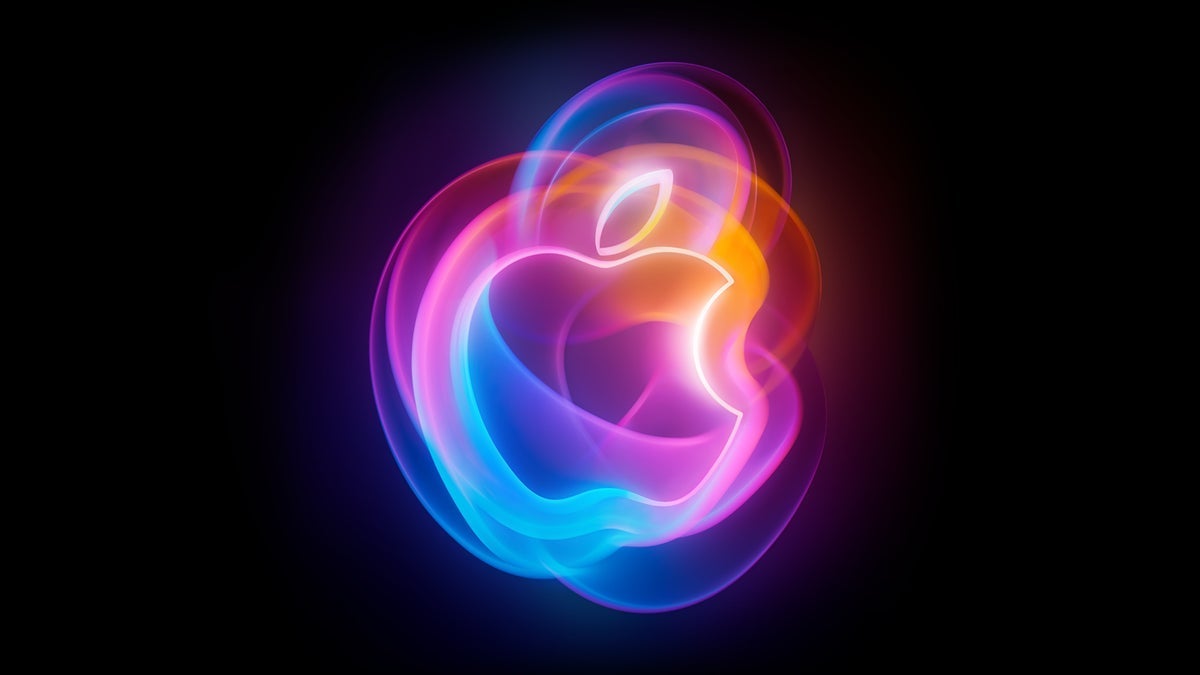 The Apple logo on a black background.