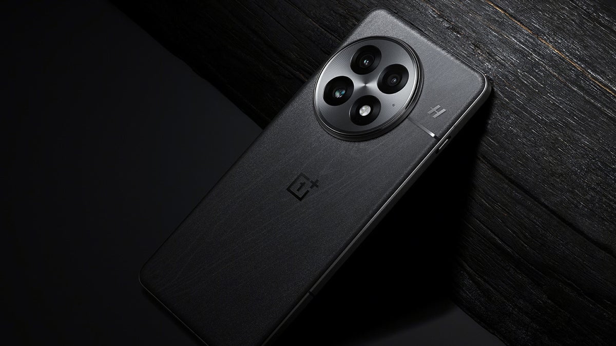 OnePlus 13 in black color with its back camera setup on focus.