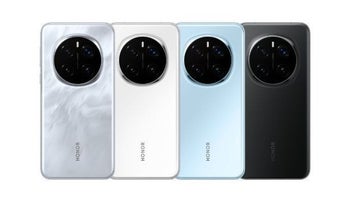 Four phones with backs facing camera; white background.