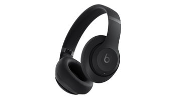 Black Beats Studio Pro headphones on a white background.