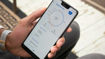 A Google Pixel 3XL with the Digital Wellbeing app