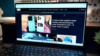 An image of a Samsung Galaxy Chromebook Plus on a desk