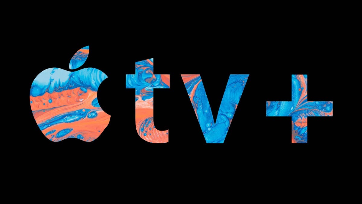 The Apple TV+ logo on a black background.