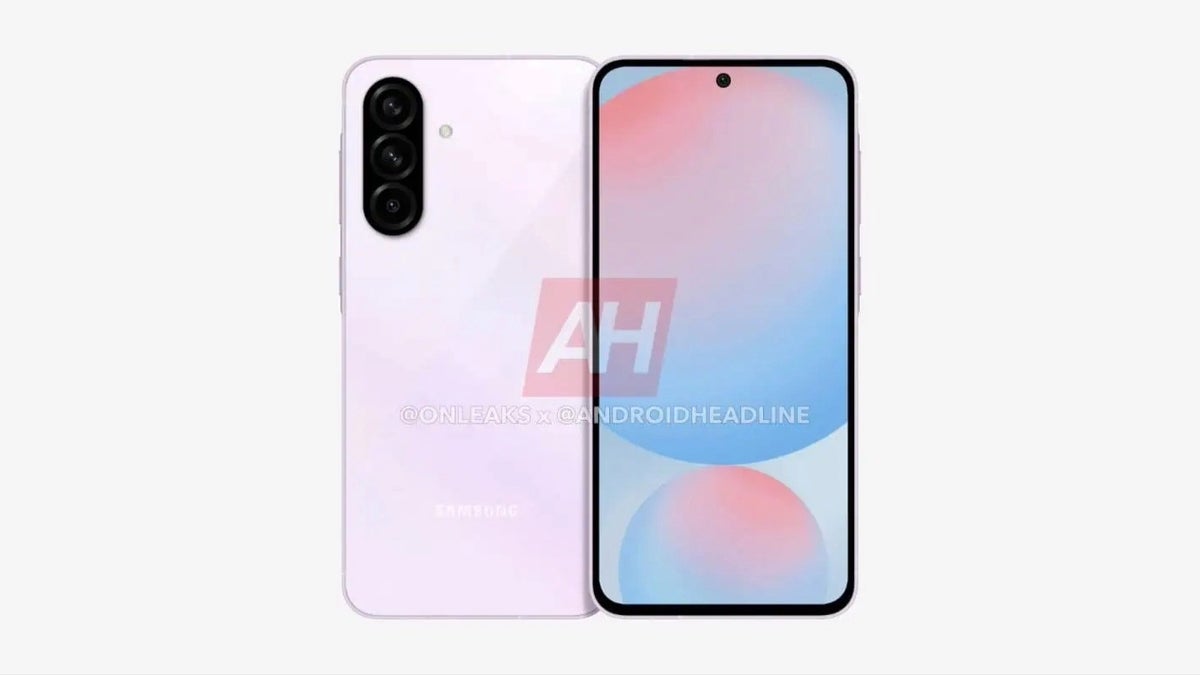 A render of the Samsung Galaxy A56 5G smartphone in a light purple color.