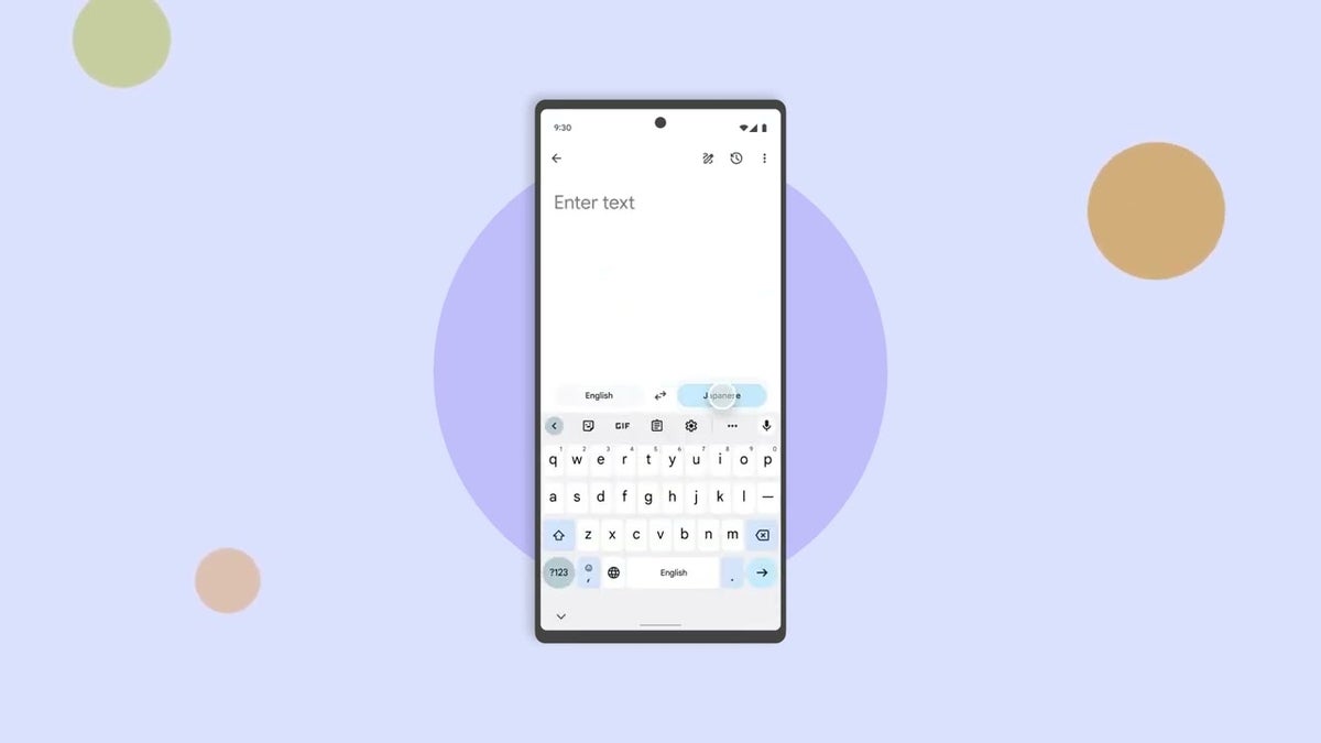 Google Translate UI showing a translation ongoing.