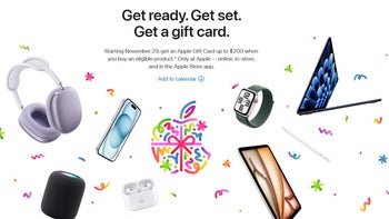 Promotion posted in the online Apple Store detailing Apple's Black Friday gift card deal.