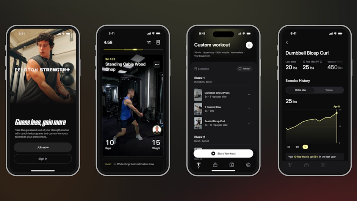 Peloton Strength+ app