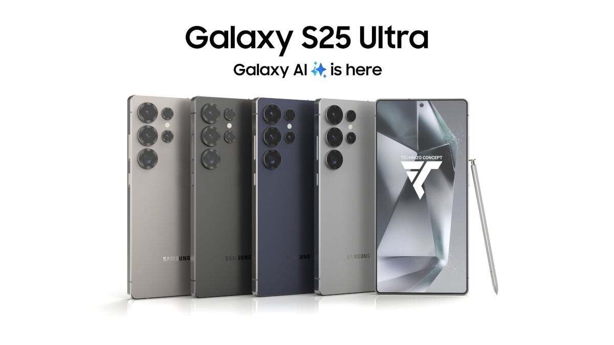 Renders of the Galaxy S25 Ultra display the softer rounded corners replacing the sharper "macho" design.