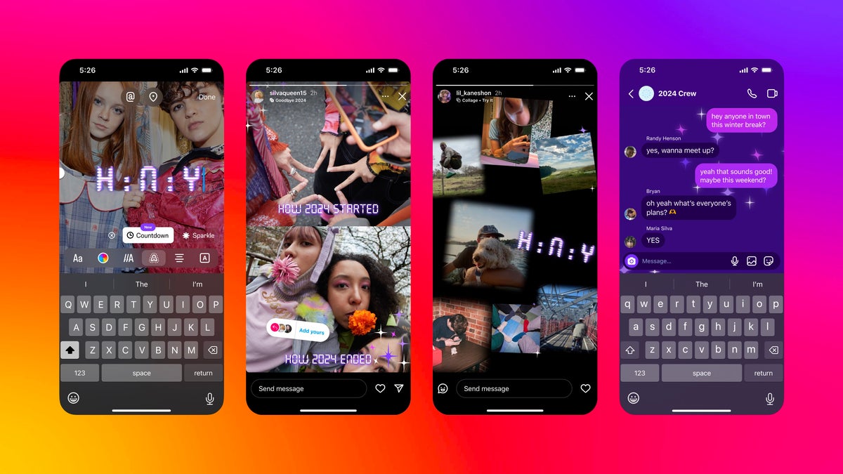 Screenshot from Instagram's new end of year features
