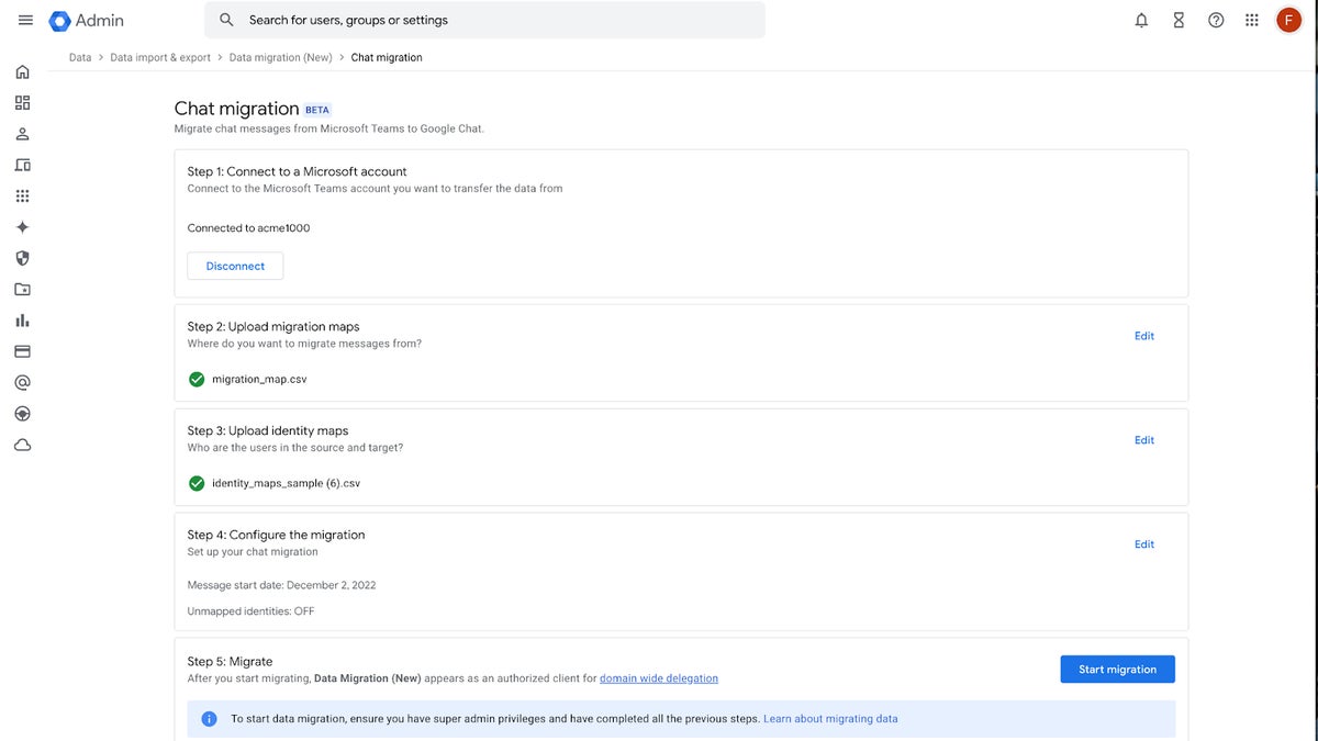 Google now allows Microsoft Teams messages to be migrated to Google Chat