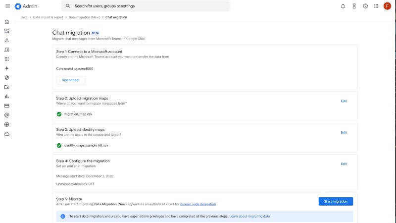 Google now allows Microsoft Teams messages to be migrated to Google Chat