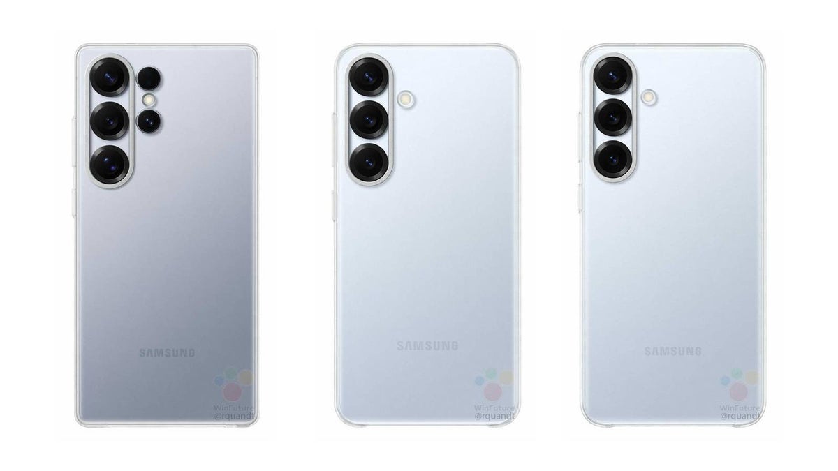 Leaked renders of the upcoming Samsung Galaxy S25 family