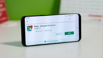 The Google Maps app opened on an Android smartphone.