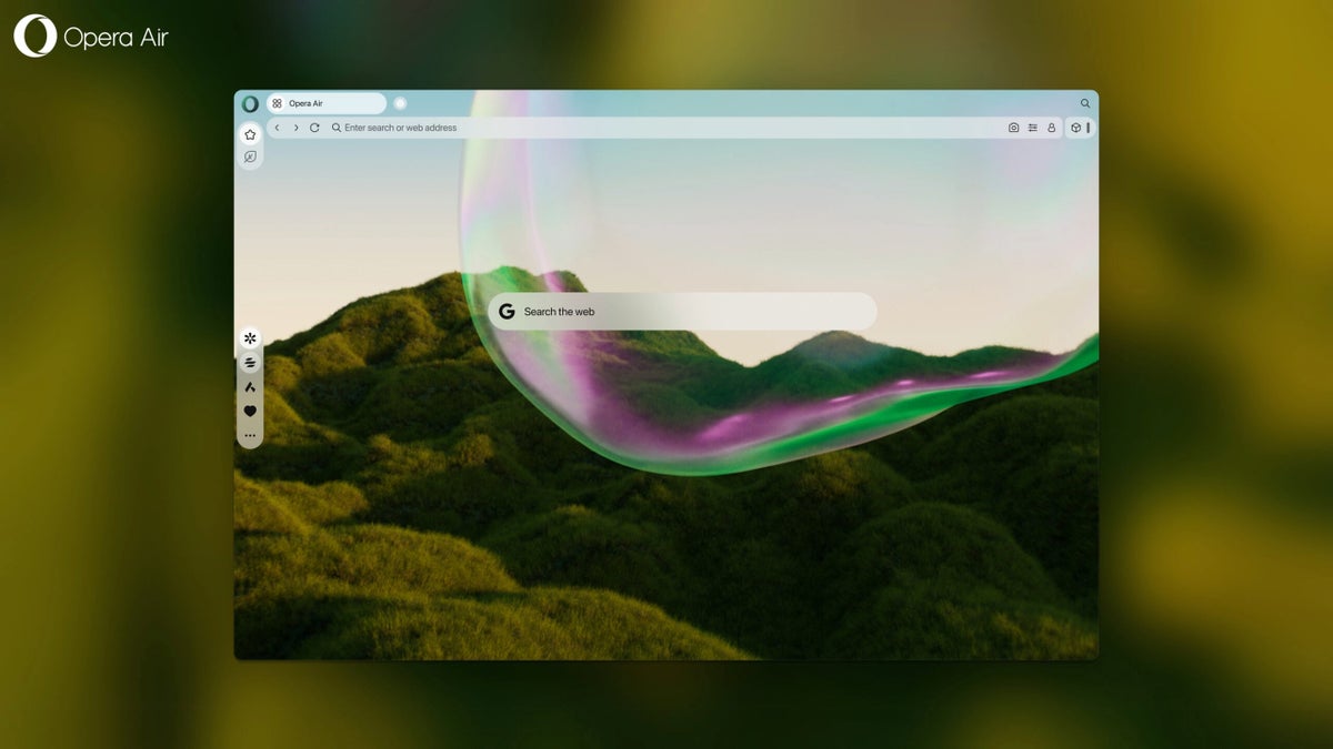 A screenshot of the Opera Air web browser.