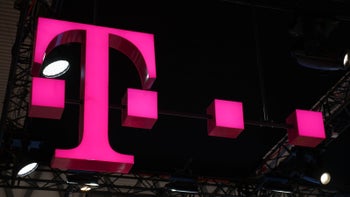 A close-up of the T-Mobile logo, a stylized pink "T" with three smaller pink squares below.