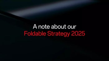 Black background with white and red letters reading: "A note about our Foldable Strategy 2025"