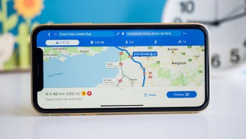 Image of a smartphone running Google Maps