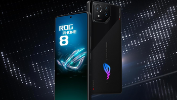 Asus ROG Phone 8 model on a dark background.