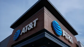 An AT&T's store facade photographed from the street.