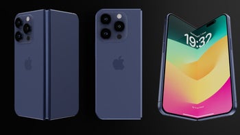 A concept render of what an iPhone Fold may look like.