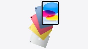 The new iPad in all its colors on a white background.