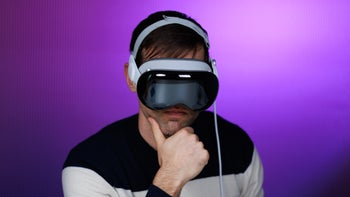 Image of a person wearing a Vision Pro headset