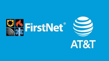 FirstNet and AT&T logos in a light blue background