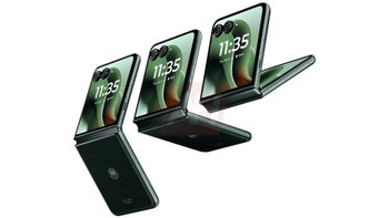 Render of the upcoming Razr Plus (2025) in green color.