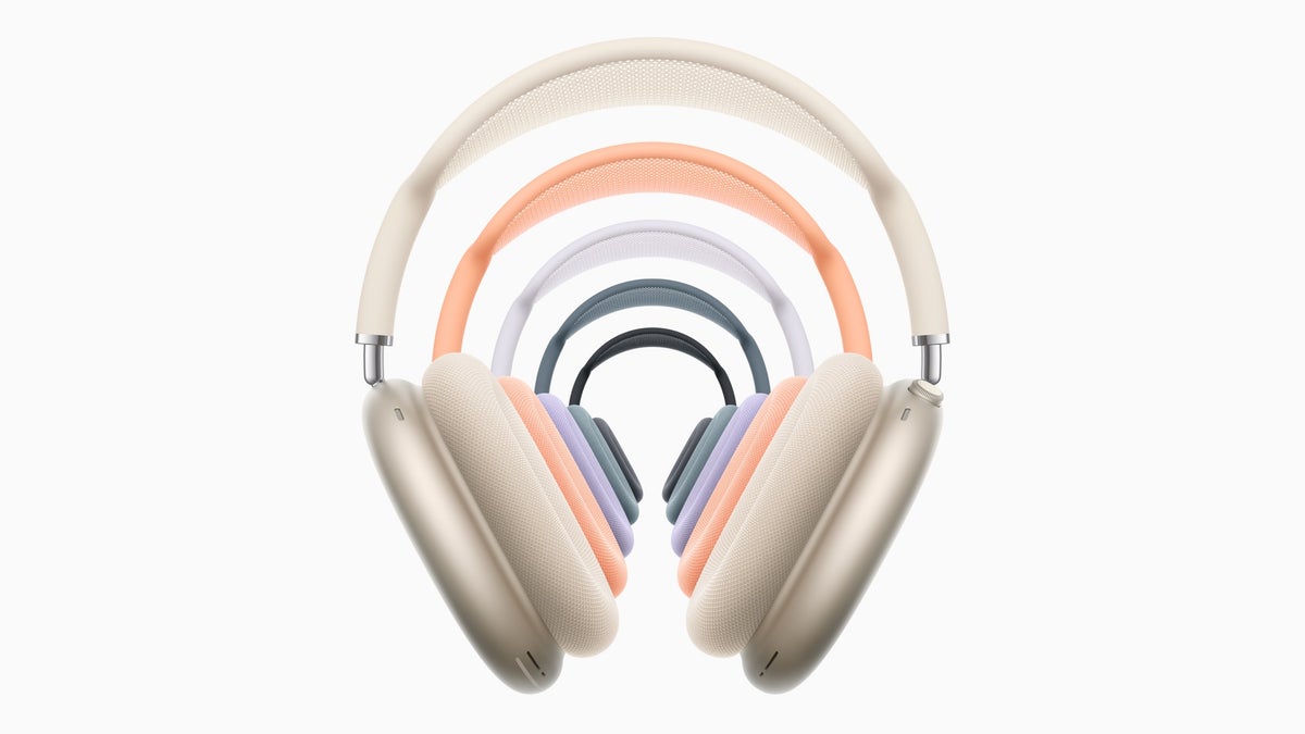 Marketing image of the Apple AirPods Max in different colors