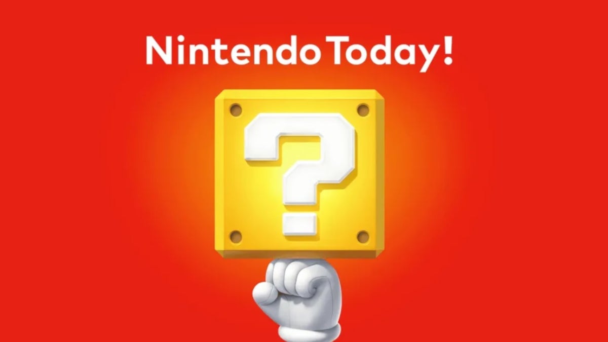A promotional poster for the new Nintendo Today! app references a classic Nintendo game.