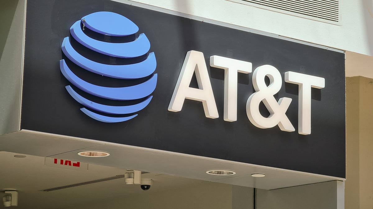 AT&T's logo on a store.