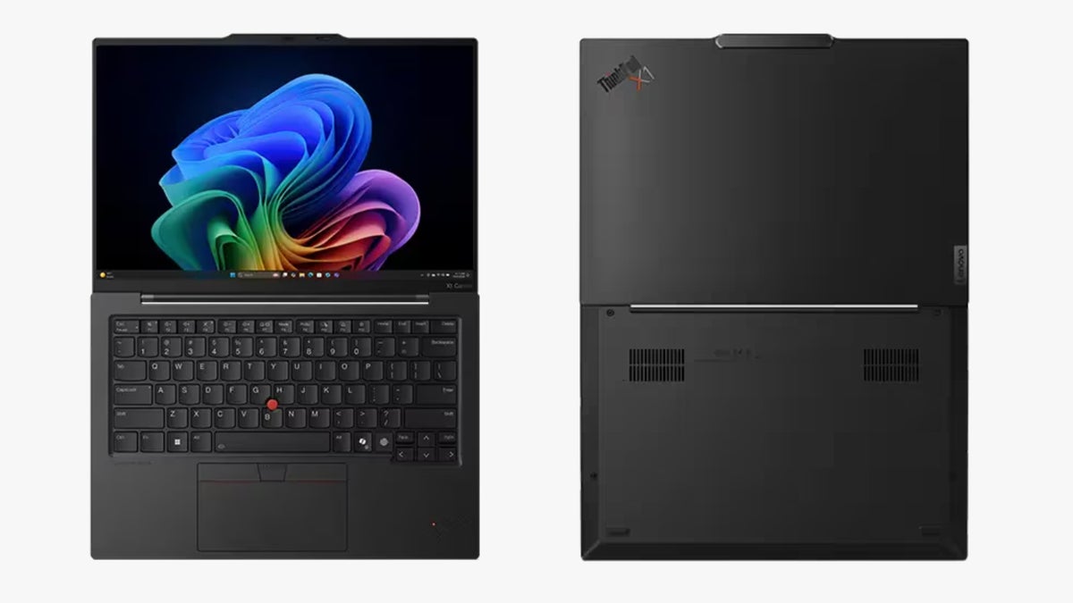Lenovo laptop from front and back.
