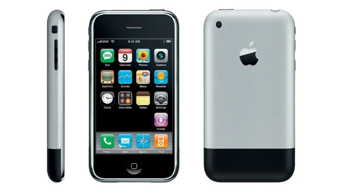The first iPhone unveiled and released in 2007.