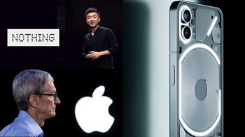 Carl Pei and Tim Cook.
