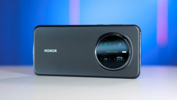 Honor Magic 7 pro laying on a flat surface.