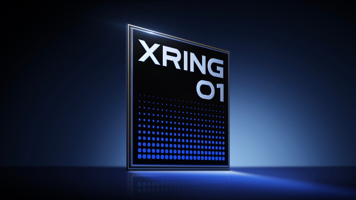 A representation of Xiaomi's XRING 01 AP against a dark blue background.