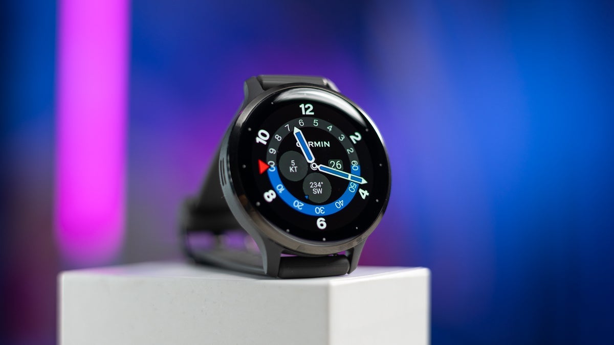 A close-up of the Garmin Venu 3.