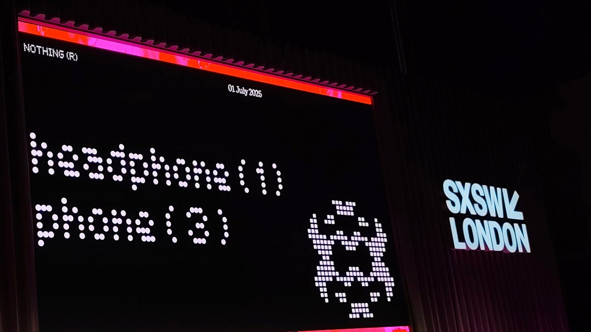 Sign at SXSW announcing the combined launch of the Nothing phone (3) and headphone (1)
